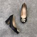 Gucci Leather Mid-heel Pump with Bee ‎9cm Heel 474483 Black 2018