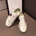 Gucci Ace Leather Low-Top Lovers Sneakers Web Embroidered Bees and Stars White 498205