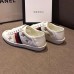 Gucci Ace Leather Low-Top Lovers Sneakers Web Embroidered Bees and Stars White 498205