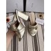 Gucci Metallic Leather7.5/10cm Heel Slide Sandals ‎453495 Gold 2018