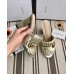 Gucci Metallic Leather7.5/10cm Heel Slide Sandals ‎453495 Gold 2018