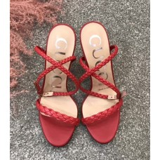 Gucci Braided Leather Sandal 522678 Red 2018