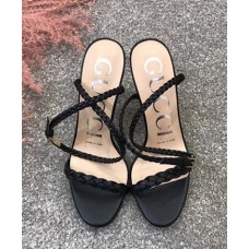 Gucci Braided Leather Sandal 522678 Black 2018