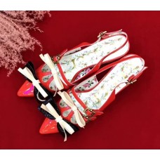 Gucci Bow Sandals 3CM Heel Red 2018