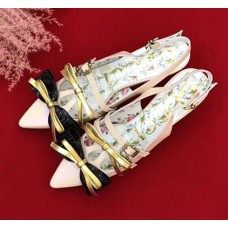 Gucci Bow Sandals 3CM Heel Light Pink 2018