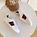 Gucci Ace Leather Low-Top Lovers Sneakers Blue/Red Web Creamy 498205