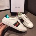 Gucci Ace Leather Low-Top Lovers Sneakers Green/Red Web Embroidered Bee WHITE 431942