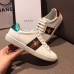 Gucci Ace Leather Low-Top Lovers Sneakers Green/Red Web Embroidered Bee WHITE 431942