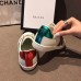 Gucci Ace Leather Low-Top Lovers Sneakers Green/Red Web Embroidered Bee WHITE 431942