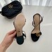 Gucci Heel 7.5cm Leather Sandals with Double G 453379 Black