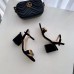 Gucci Heel 7.5cm Leather Sandals with Double G 453379 Suede Black