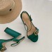 Gucci Heel 10cm Platform Sandals with Double G 573021 Original Quality Green 2019