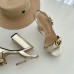 Gucci Heel 10cm Platform Sandals with Double G 573021 Original Quality Gold 2019