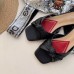 Gucci Front Knot Leather Slide Sandals 577231 Black 2019