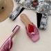 Gucci Front Knot Leather Slide Sandals 577231 Metallic Pink 2019