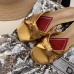 Gucci Front Knot Leather Slide Sandals 577231 Metallic Gold 2019