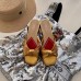Gucci Front Knot Leather Slide Sandals 577231 Metallic Gold 2019