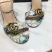 Gucci Logo Leather with Double G 7/10cm Heel Sandals Green 2018