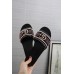 Gucci Velvet Slide Sandals With Crystals 525366 Black 2019