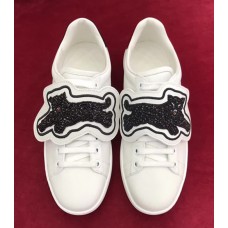 Gucci Ace Sneaker With Removable  Embroidered Terry Panther With Studs ‎477107 White 2017