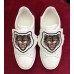 Gucci Ace Sneaker With Removable Embroidered Angry Cat ‎Patch 478190 White 2017