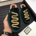 Gucci Velvet Crystal Embroidered Snake Evening Men's Slippers 459094 Green 2017