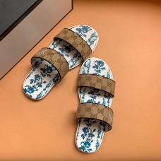 Gucci NY GG Canvas Men's Slide Sandals Beige 2019