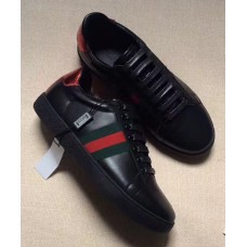Gucci Ace Leather Low-top Sneaker 386750 Black