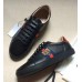 Gucci Ace Leather Embroidered Feline Head Low-top Sneaker 459030 Black