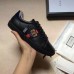 Gucci Ace Leather Embroidered Feline Head Low-top Sneaker 459030 Black