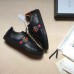 Gucci Ace Leather Embroidered Feline Head Low-top Sneaker 459030 Black