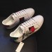 Gucci Ace Leather Embroidered Pierced Heart Low-top Sneaker 472990 White