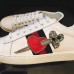 Gucci Ace Leather Embroidered Pierced Heart Low-top Sneaker 472990 White