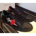 Gucci Ace Leather Embroidered Pierced Heart Low-top Sneaker 472990 Black