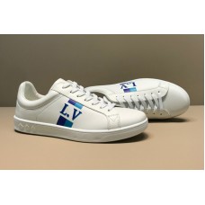 Louis Vuitton 1A57T9 LV Luxembourg Sneaker in White Calf leather With Blue web