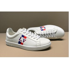 Louis Vuitton 1A57U5 LV Luxembourg Sneaker in White Calf leather With Red web