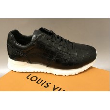 Louis Vuitton 1A4U4S LV Run Away Sneaker in Black Leather