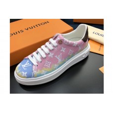 Louis Vuitton 1A7ULX LV Escale Time Out sneaker in Pink Patent Monogram canvas