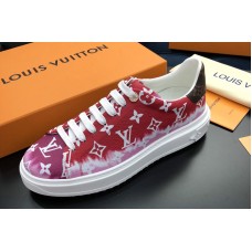 Louis Vuitton 1A7ULX LV Escale Time Out sneaker in Red Patent Monogram canvas