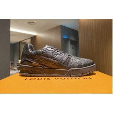 Louis Vuitton 1A7WER LV Trainer sneaker in Black Monogram-embossed grained calf leather