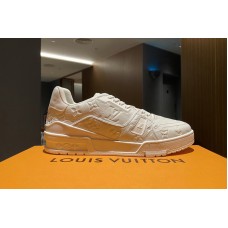 Louis Vuitton 1A7WER LV Trainer sneaker in White Monogram-embossed grained calf leather