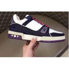 Louis Vuitton 1A813G LV Trainer sneaker in Purple/White calf leather