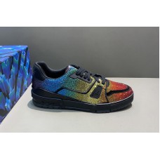 Louis Vuitton 1A5YLO LV Trainer sneaker in multi-colored strass