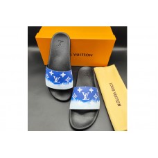 Louis Vuitton 1A3PSB LV Waterfront Mule Sandal in Blue Monogram rubber