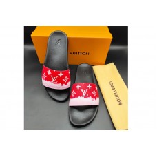 Louis Vuitton 1A3PSB LV Waterfront Mule Sandal in Red Monogram rubber