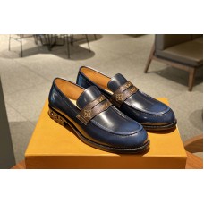 Louis Vuitton 1A4SR7 LV Major Loafer Shoe In Blue calf leather