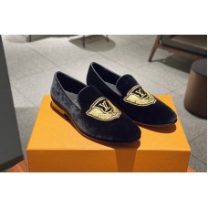 Louis Vuitton 1A5FWG Auteuil slipper Shoe in Black Velvet