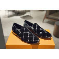 Louis Vuitton 1A5FXP LV Auteuil slipper Shoe in Black Velvet