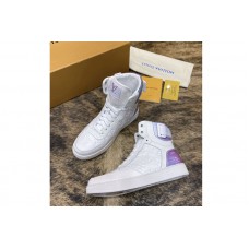 Louis Vuitton 1A7S6B LV Rivoli sneaker boot in White Monogram-embossed grained calf leather