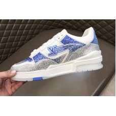 Louis Vuitton 1A8A9S LV Trainer sneaker in White/Blue calf leather